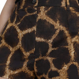 Dolce & Gabbana Brun Giraffe High Waist Hot Bukser & Jeans Shorts-Modeoutlet