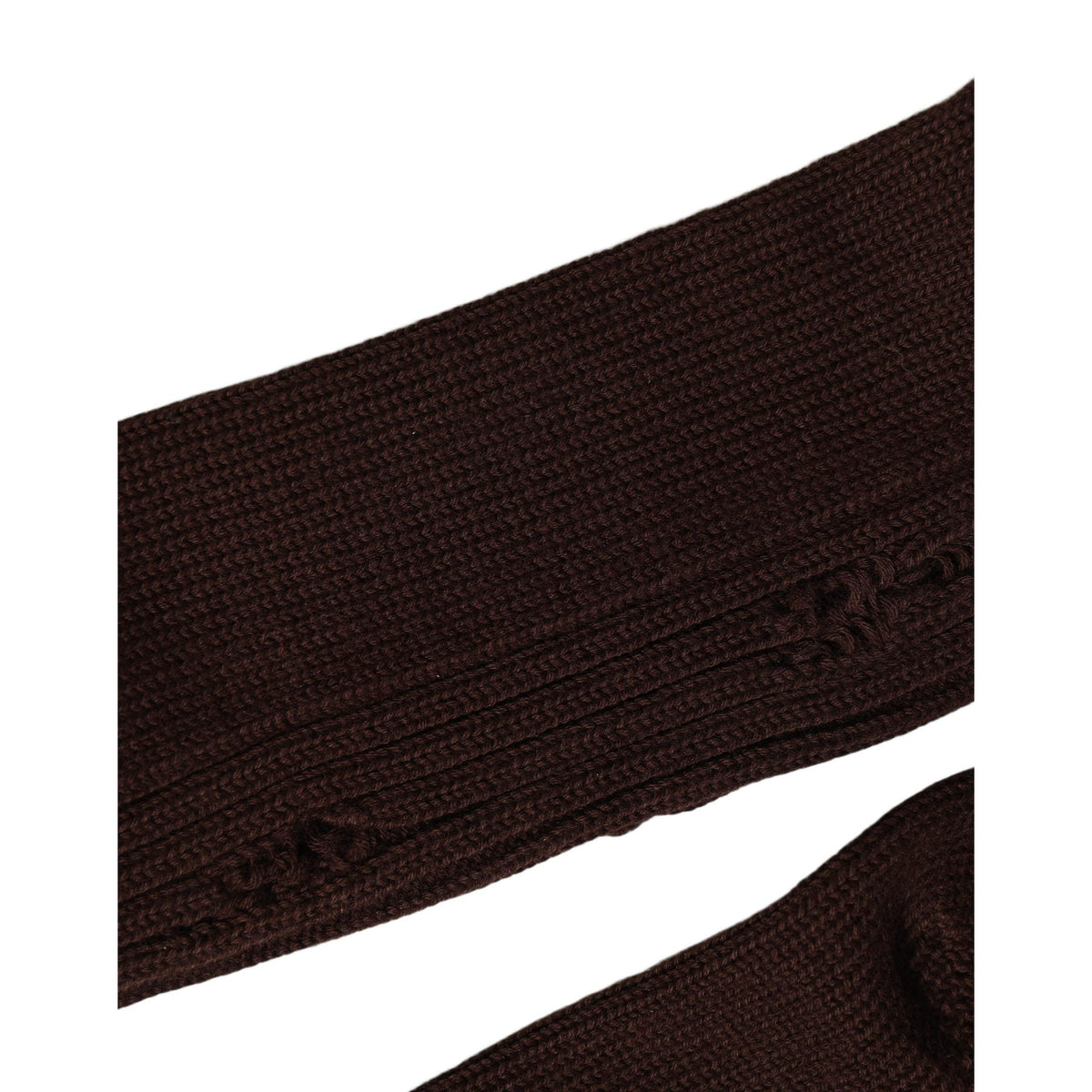 Dolce & Gabbana Dark Brown Cotton Distressed Mid Calf Accessory Socks