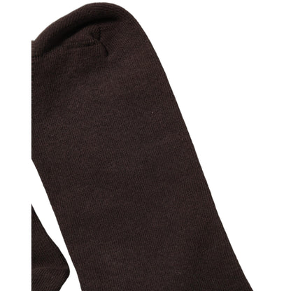 Dolce & Gabbana Dark Brown Cotton Over The Calf Accessory Socks