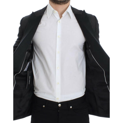 Dolce & Gabbana Dark Gray Wool Silk Slim MARTINI Jacket Blazer