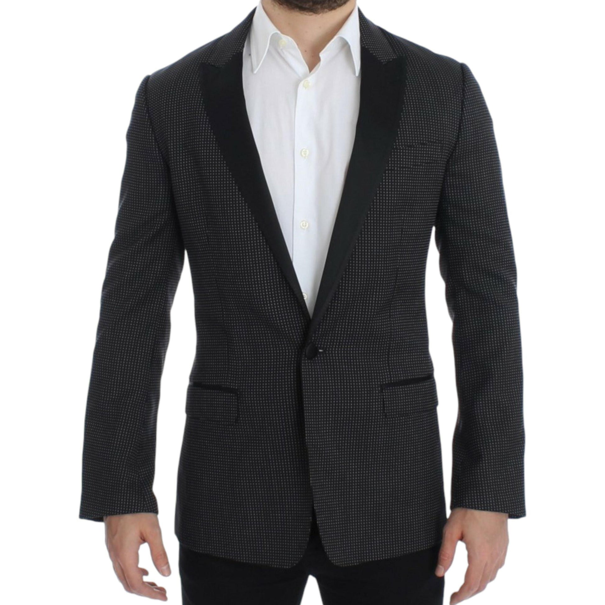Dolce & Gabbana Dark Gray Wool Silk Slim MARTINI Jacket Blazer