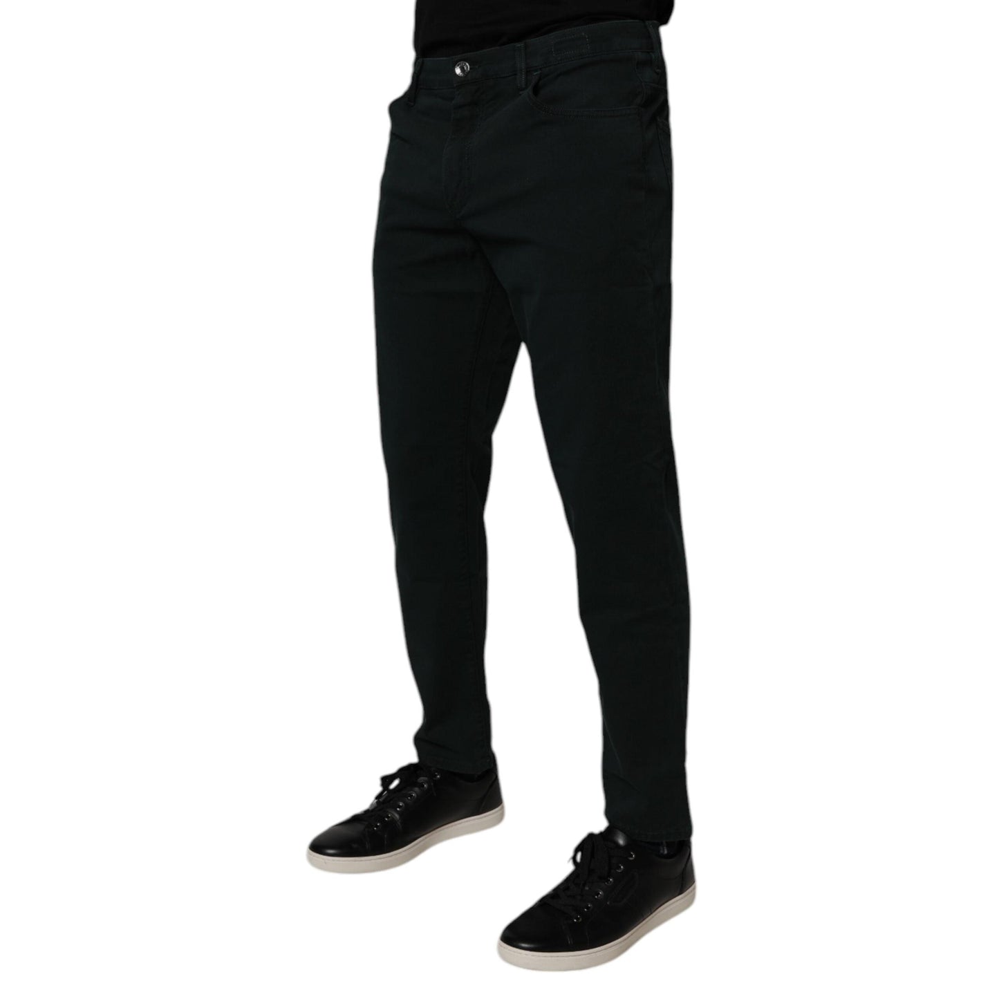 Dolce & Gabbana Dark Green Cotton Loose Men Denim Jeans