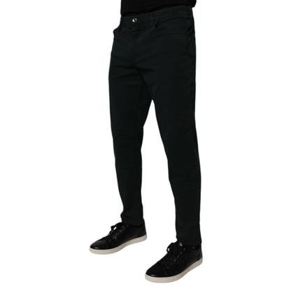 Dolce & Gabbana Dark Green Cotton Loose Men Denim Jeans