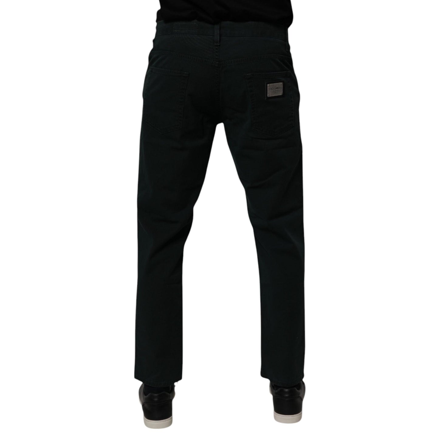 Dolce & Gabbana Dark Green Cotton Loose Men Denim Jeans