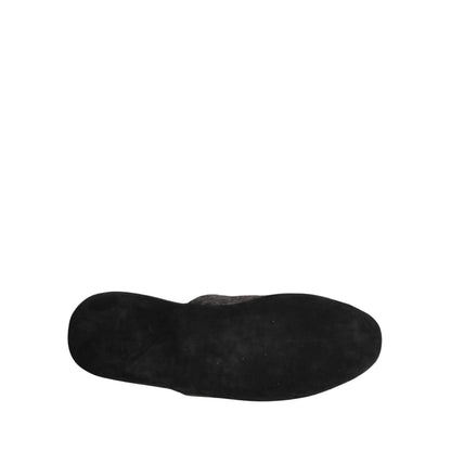 Dolce & Gabbana Dark Grey Charcoal Wool Red Slippers Shoes