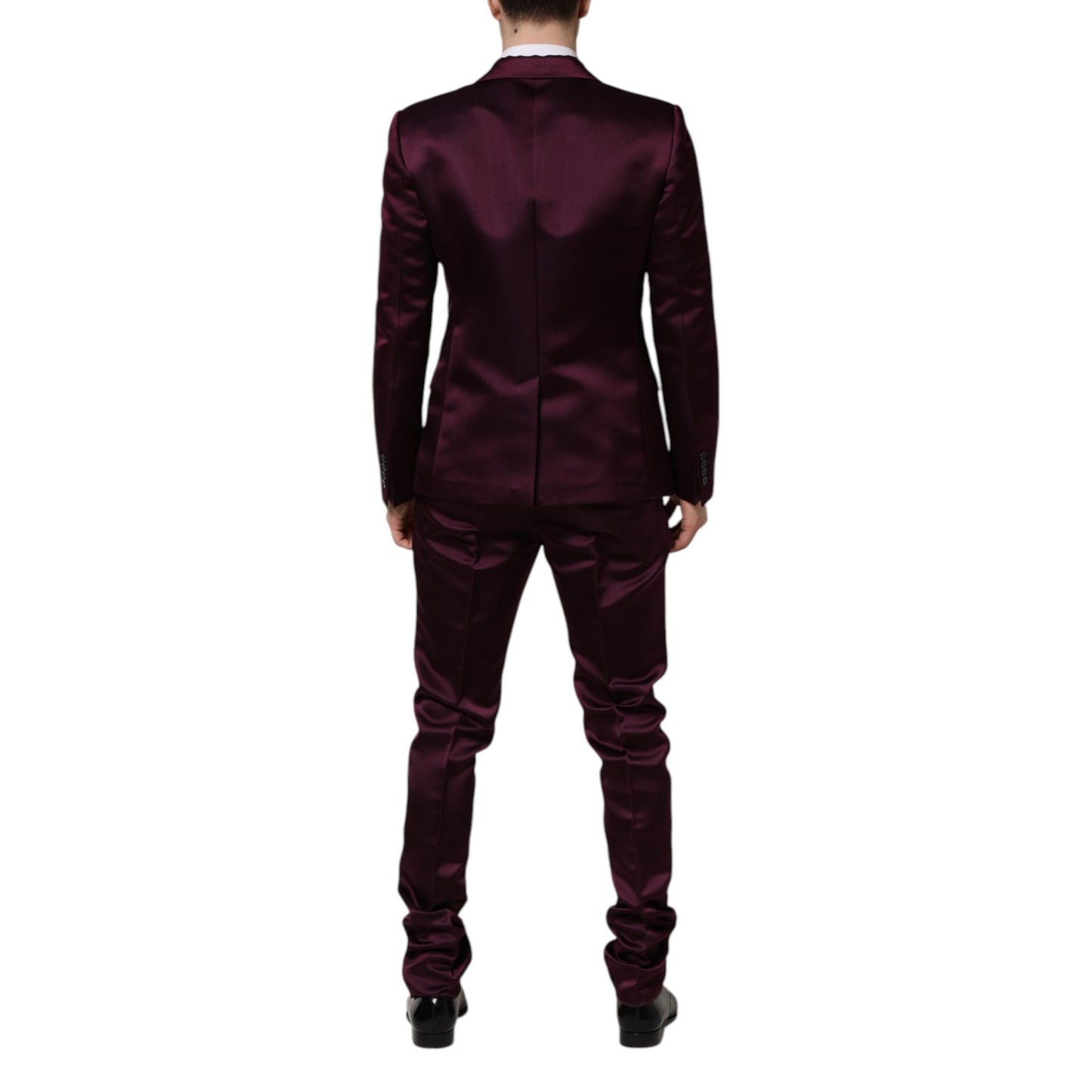 Dolce & Gabbana Dark Purple Silk 3Piece Single Breasted Suit