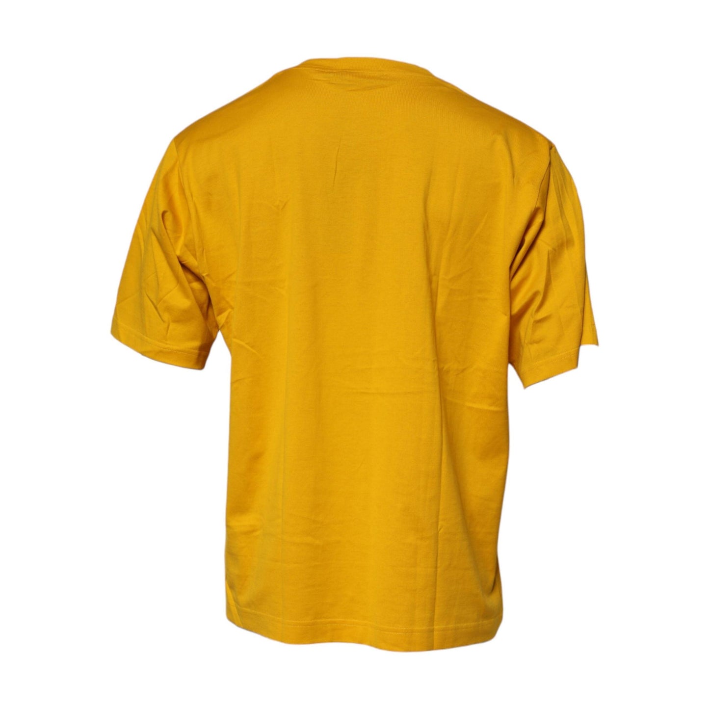 Dolce & Gabbana Dark Yellow Logo Cotton Men Crew Neck T-shirt