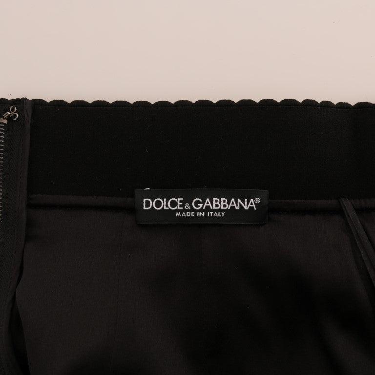 Dolce & Gabbana Gold Black Short Mini Skirt