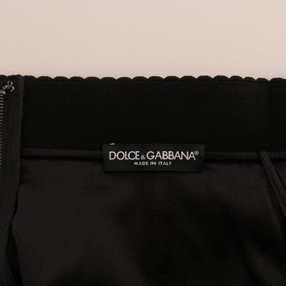 Dolce & Gabbana Gold Black Short Mini Skirt