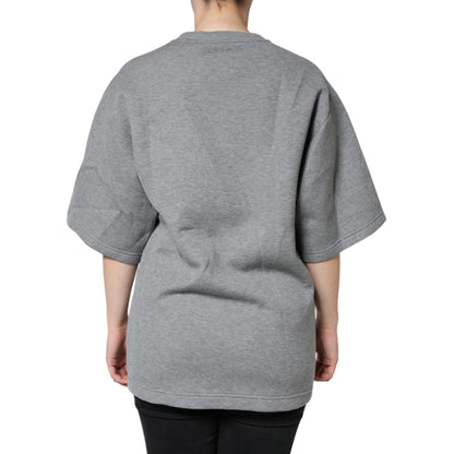 Dolce & Gabbana Gray Cotton Blend Embellished Tee T-shirt