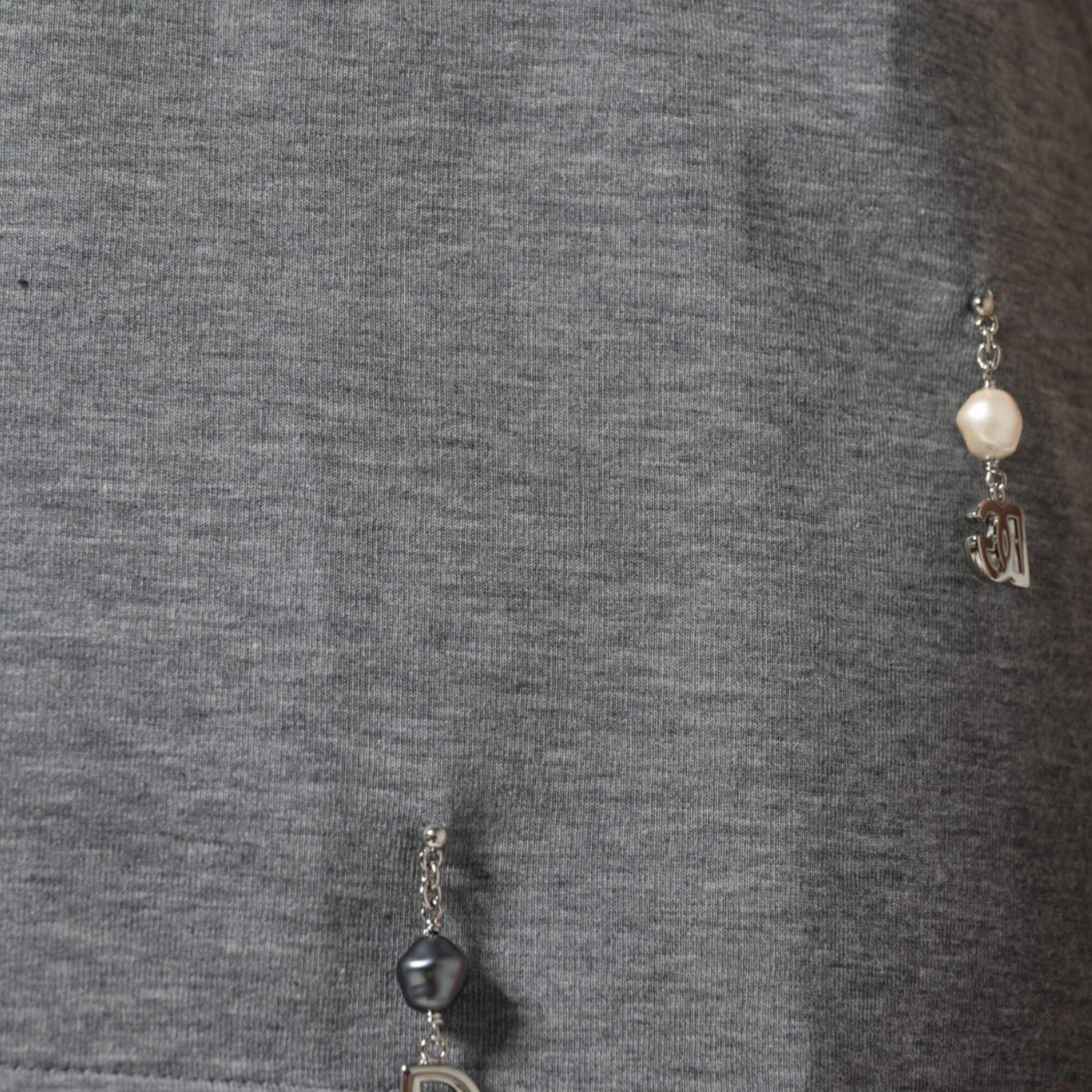 Dolce & Gabbana Gray Cotton Blend Embellished Tee T-shirt