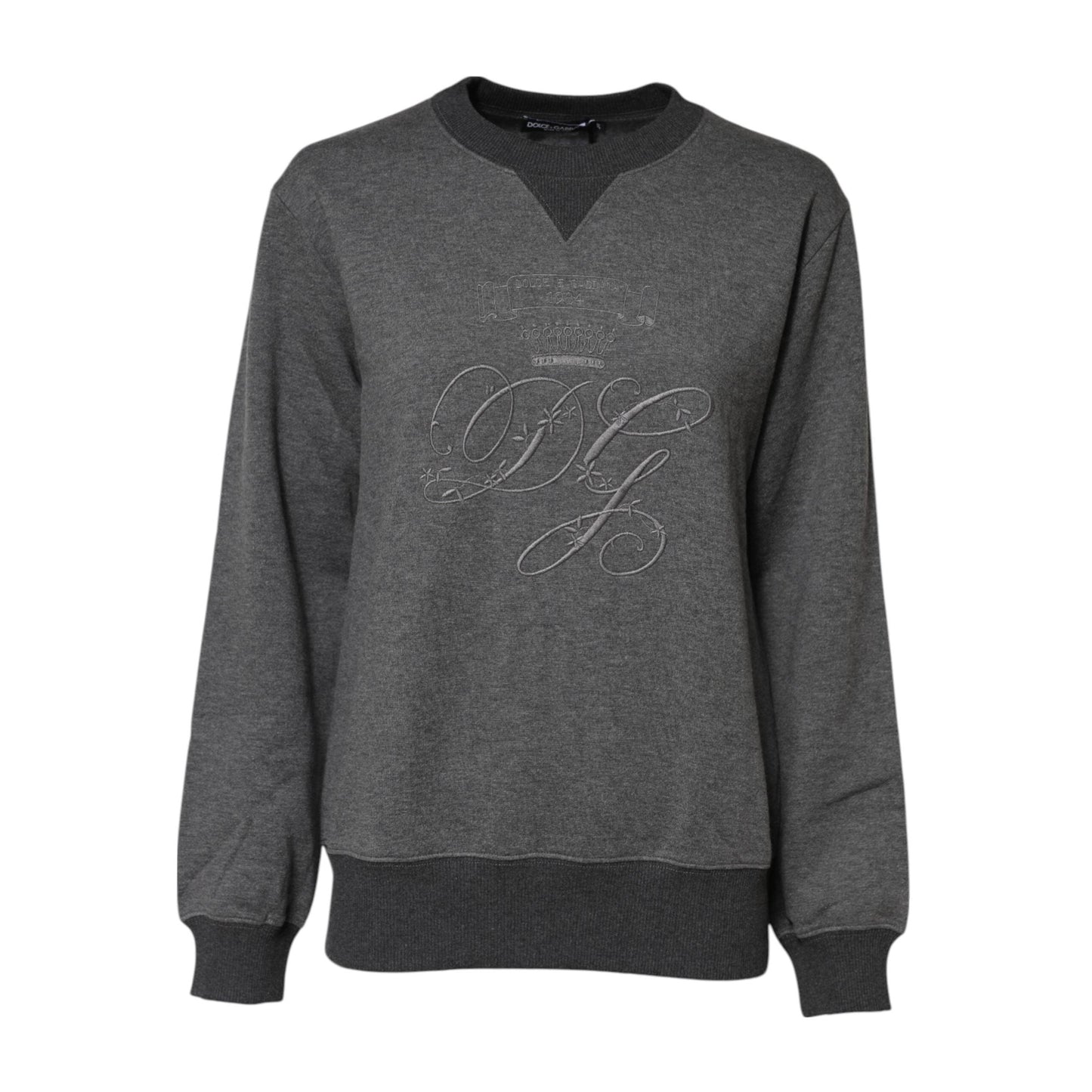 Dolce & Gabbana Gray DG Logo Embroidered Pullover Sweater