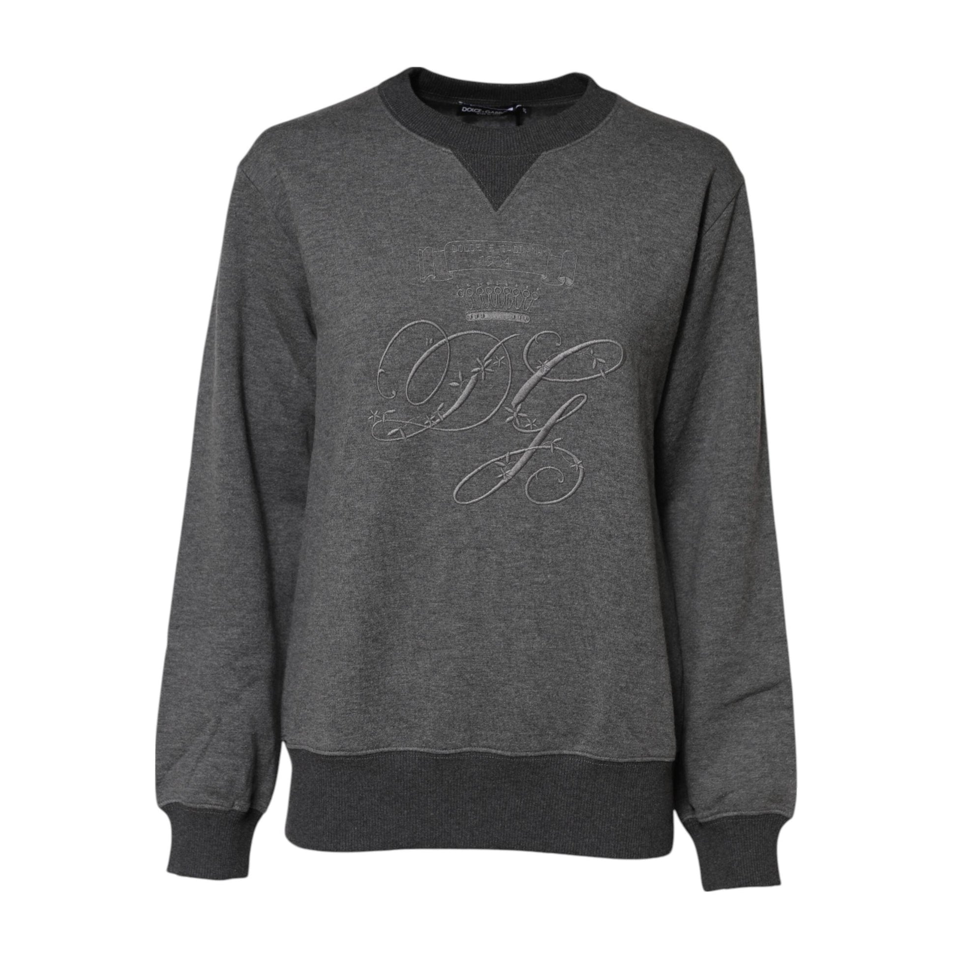 Dolce & Gabbana Gray DG Logo Embroidered Pullover Sweater