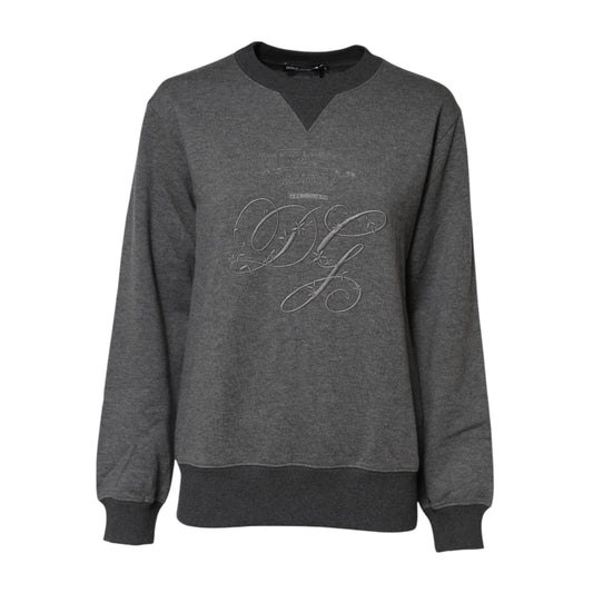 Dolce & Gabbana Gray DG Logo Embroidered Pullover Sweater