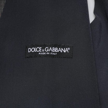 Dolce & Gabbana Gray Plaid Wool Formal Dress Waistcoat Vest