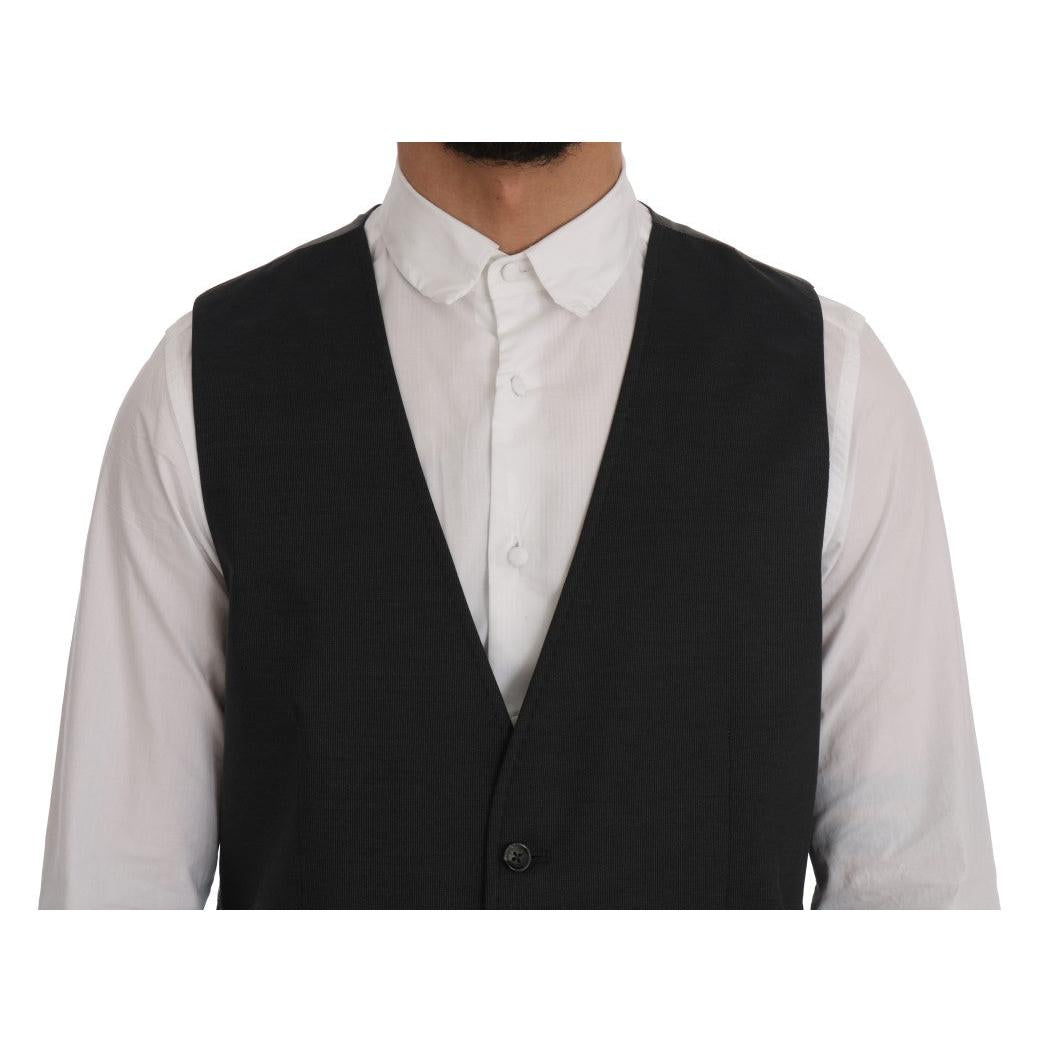 Dolce & Gabbana Gray STAFF Cotton Rayon Vest