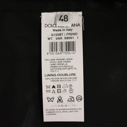 Dolce & Gabbana Gray Striped Wool Single Breasted Vest