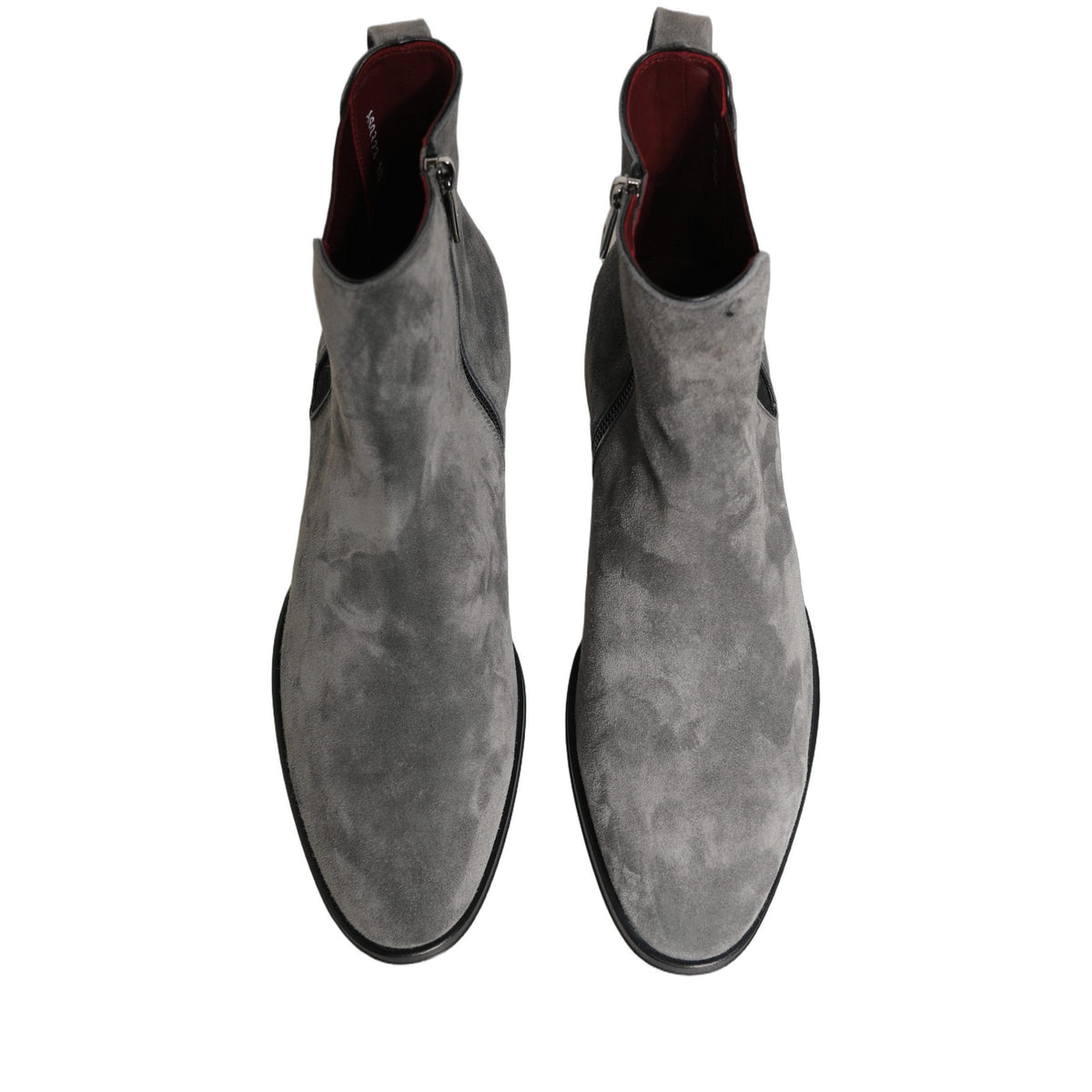 Dolce & Gabbana Gray Suede Leather Chelsea Boots Shoes