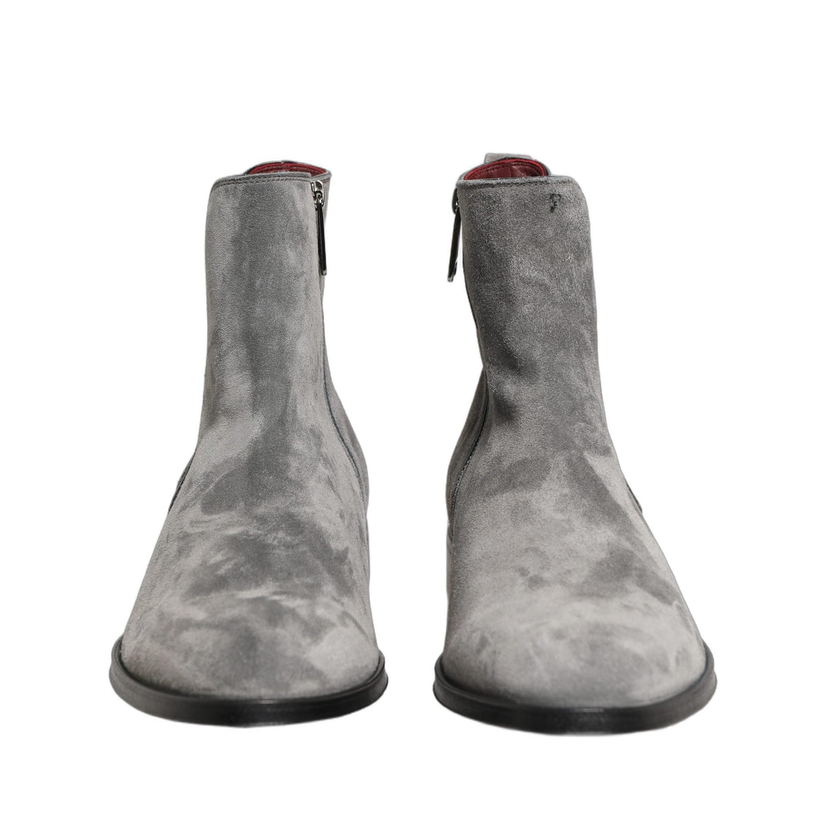 Dolce & Gabbana Gray Suede Leather Chelsea Boots Shoes