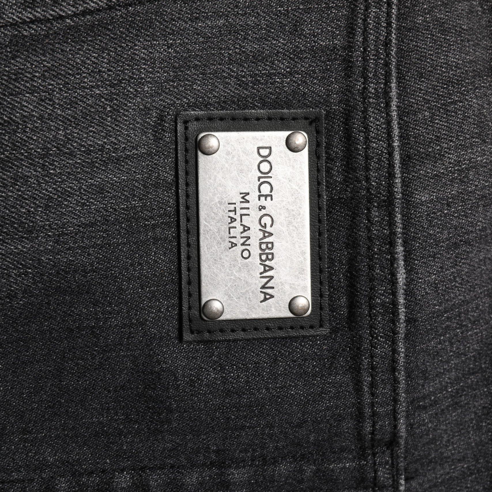 Dolce & Gabbana Gray Washed Cotton Loose Denim Jeans