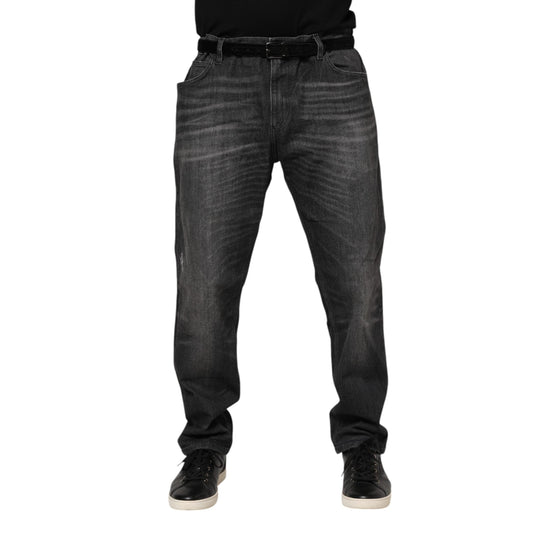 Dolce & Gabbana Gray Washed Cotton Loose Denim Jeans