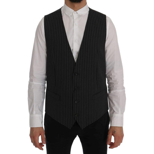 Dolce & Gabbana Gray Wool Stretch Vest