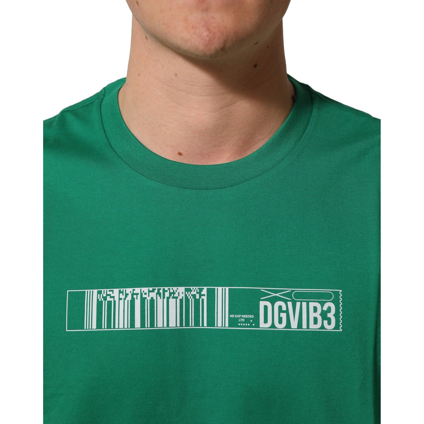 Dolce & Gabbana Green Cotton DGVIB3 Print Crew Neck T-shirt