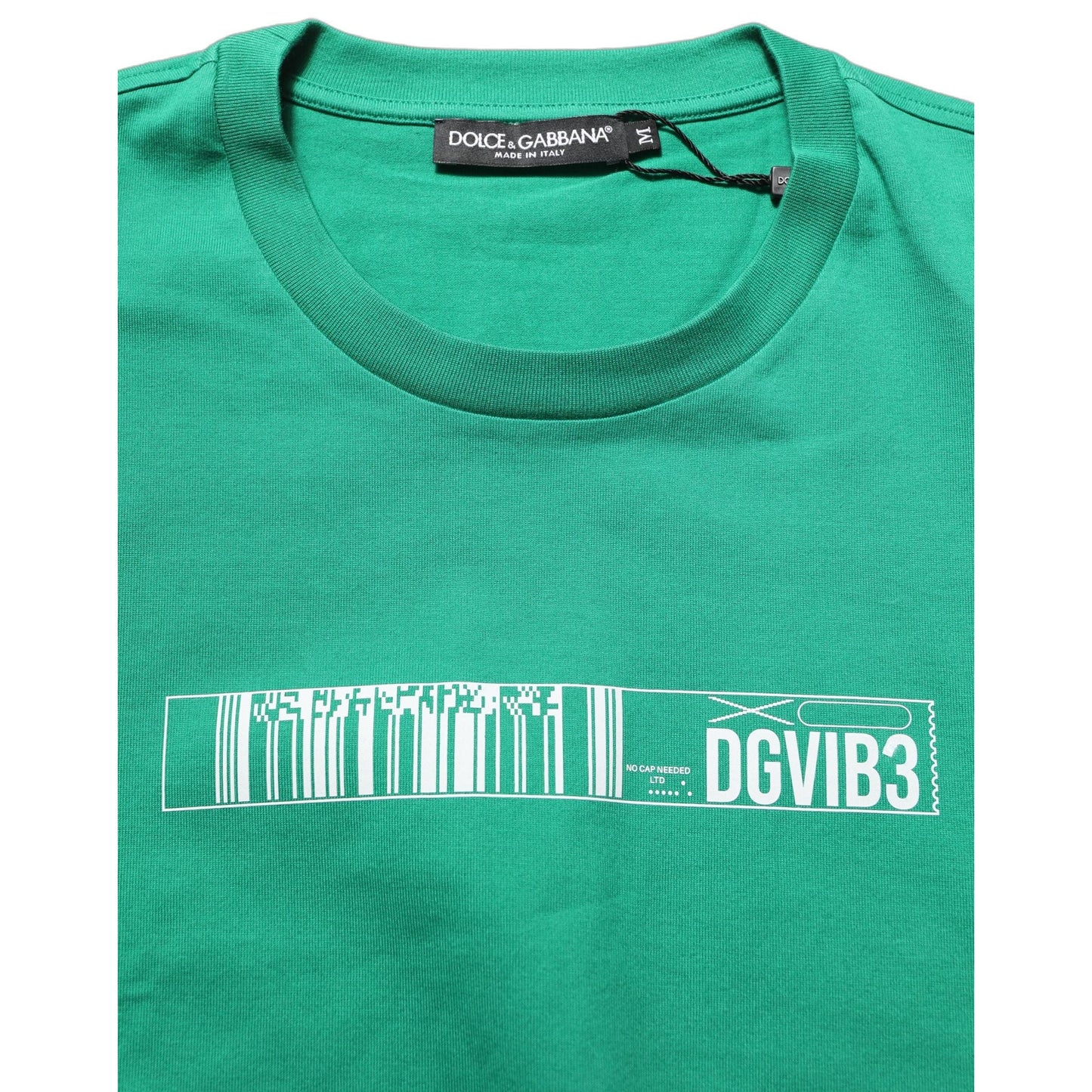 Dolce & Gabbana Green Cotton DGVIB3 Print Crew Neck T-shirt