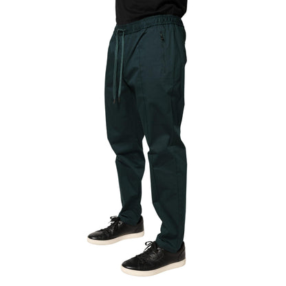 Dolce & Gabbana Green Cotton Skinny Men Jogger Trouser Pants