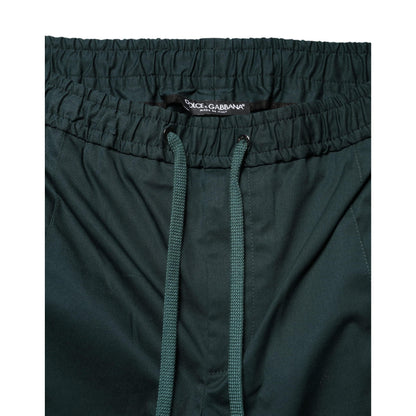 Dolce & Gabbana Green Cotton Skinny Men Jogger Trouser Pants