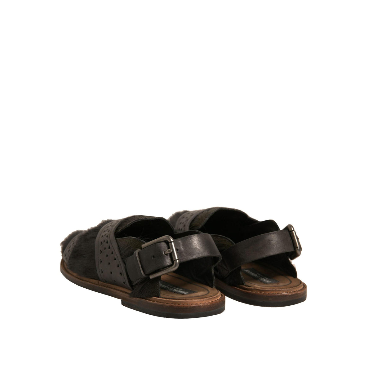 Dolce & Gabbana Green Gazelle Hair Leather Flats Sandals Shoes