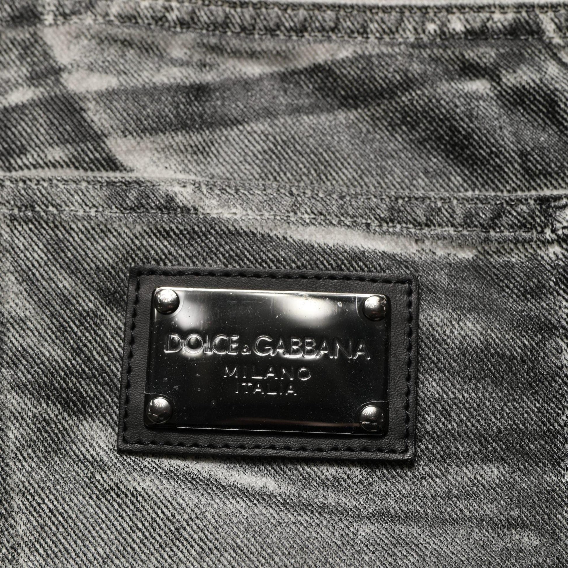 Dolce & Gabbana Grey Washed Mid Waist Straight Denim Jeans