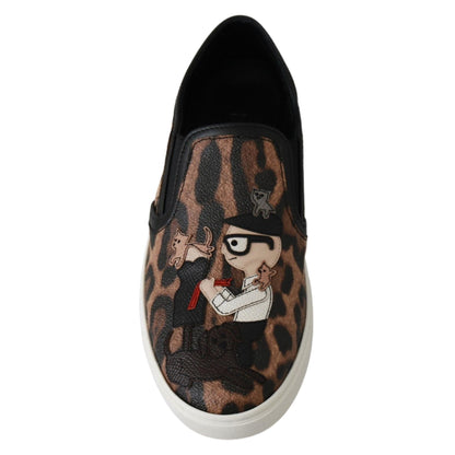 Dolce & Gabbana Leather Leopard #dgfamily Loafers Shoes