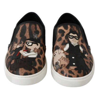 Dolce & Gabbana Leather Leopard #dgfamily Loafers Shoes