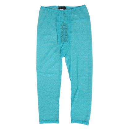 Dolce & Gabbana Light Blue Logo Lace Tight Midi Trouser Underwear