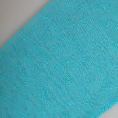 Dolce & Gabbana Light Blue Logo Lace Tight Midi Trouser Underwear