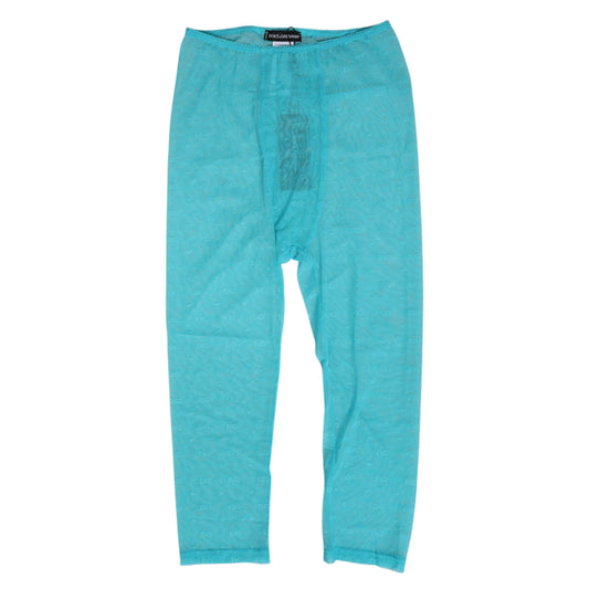 Dolce & Gabbana Light Blue Logo Lace Tight Midi Trouser Underwear