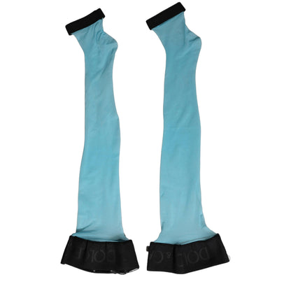 Dolce & Gabbana Light Blue Nylon Thigh High Women Accessory Socks