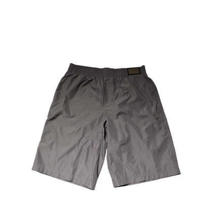 Dolce & Gabbana Light Gray Nylon Elastic Waist Shorts Swimwear