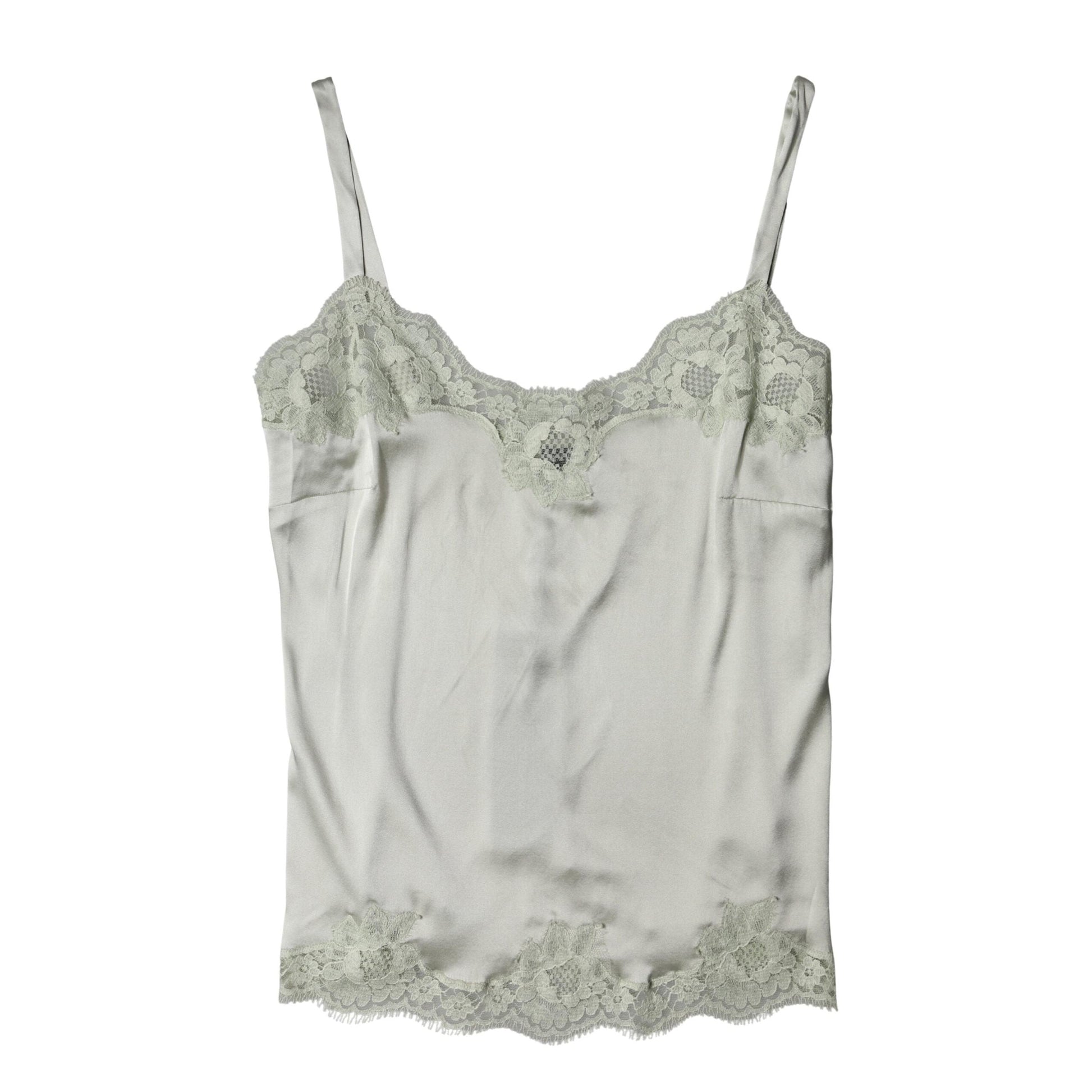 Dolce & Gabbana Light Green Floral Lace Lingerie Top Underwear