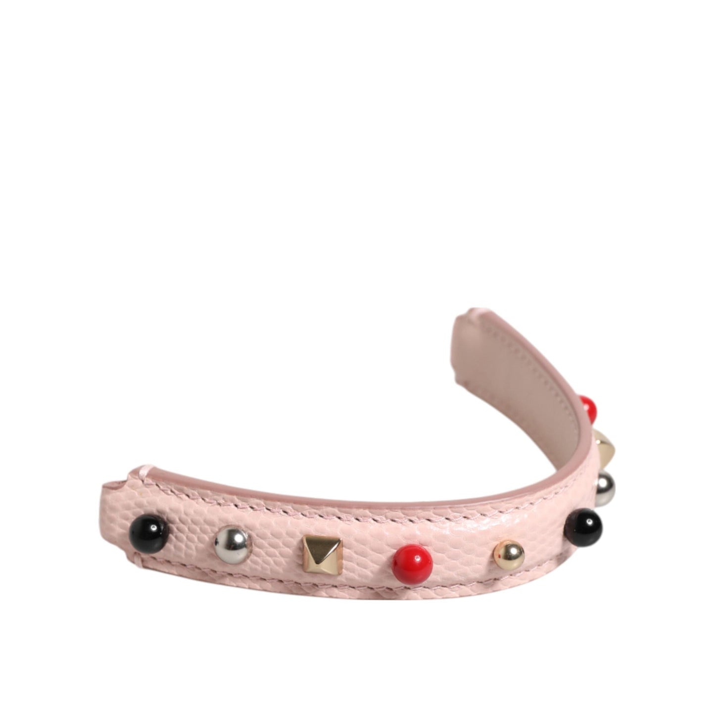 Dolce & Gabbana Light Pink Embellished Leather Bag Handle Shoulder Strap