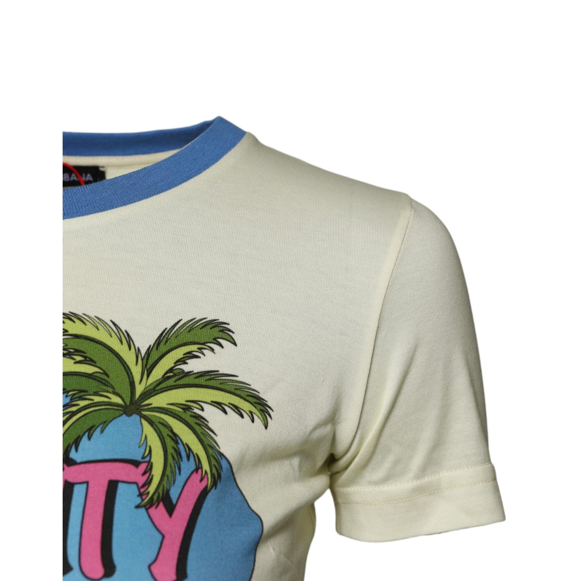 Dolce & Gabbana Light Yellow Cotton Short Sleeve T-shirt