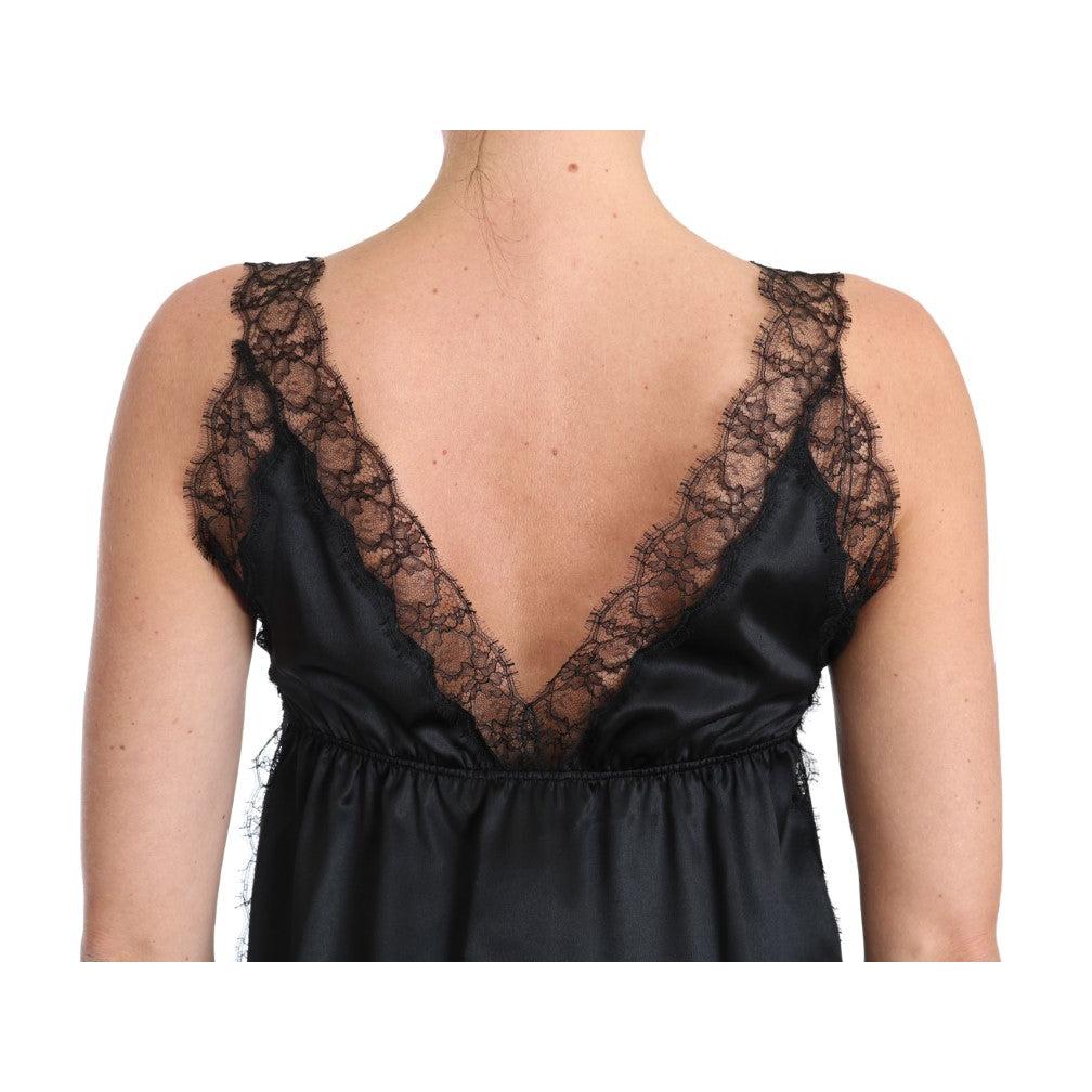 Dolce & Gabbana Lingerie Cami Black Lace Silk Stretch