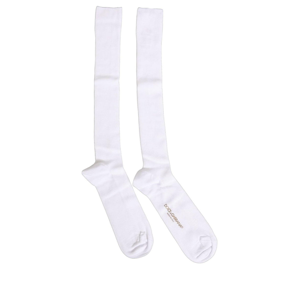 Dolce & Gabbana Men White Viscose Over The Calf Accessory Socks
