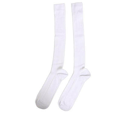 Dolce & Gabbana Men White Viscose Over The Calf Accessory Socks