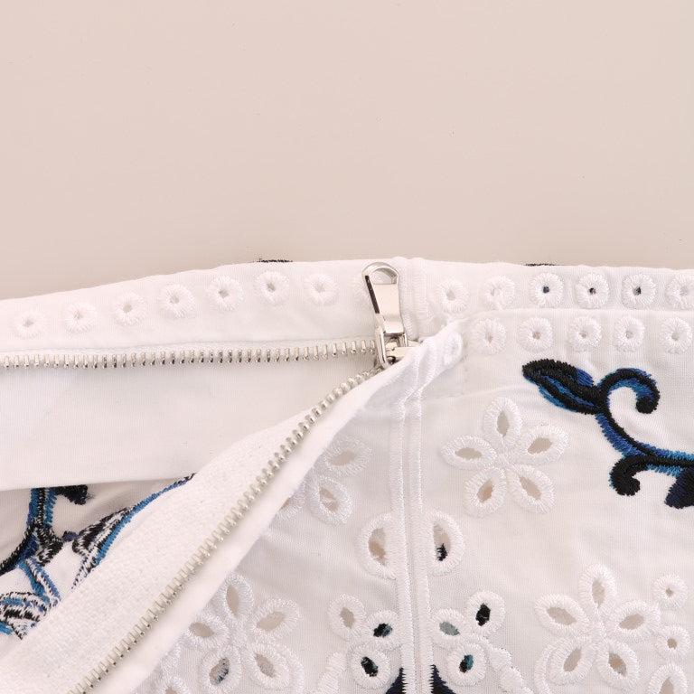 Dolce & Gabbana Mulicolor Majolica Cutout Capri Pants