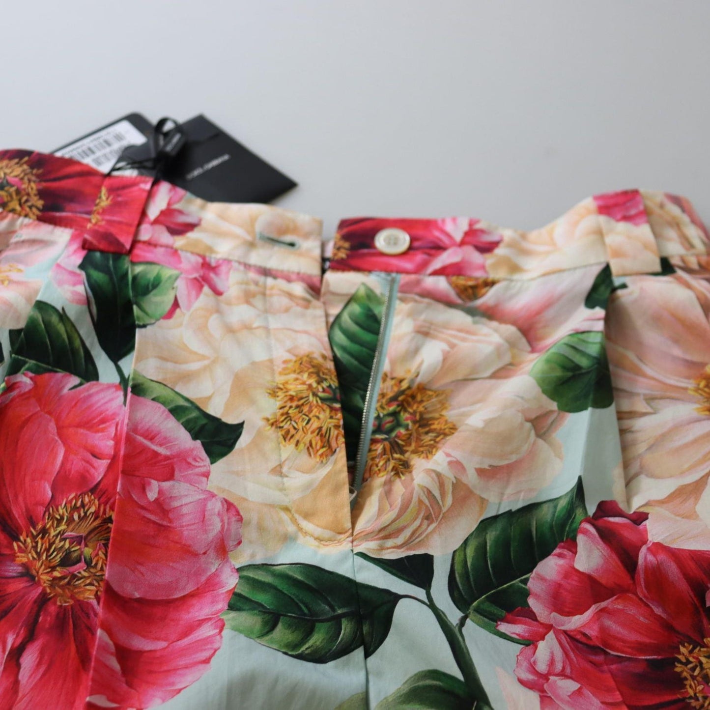 Dolce & Gabbana Multicolor Flora Printed High Waist Cropped Trouser Pants