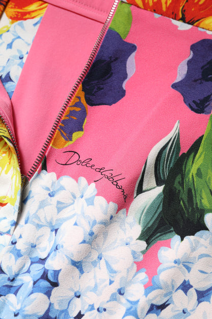 Dolce & Gabbana Multicolor Floral High Waist Midi Skirt