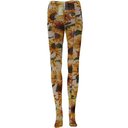 Dolce & Gabbana Multicolor Floral Nylon Tights Stockings Socks