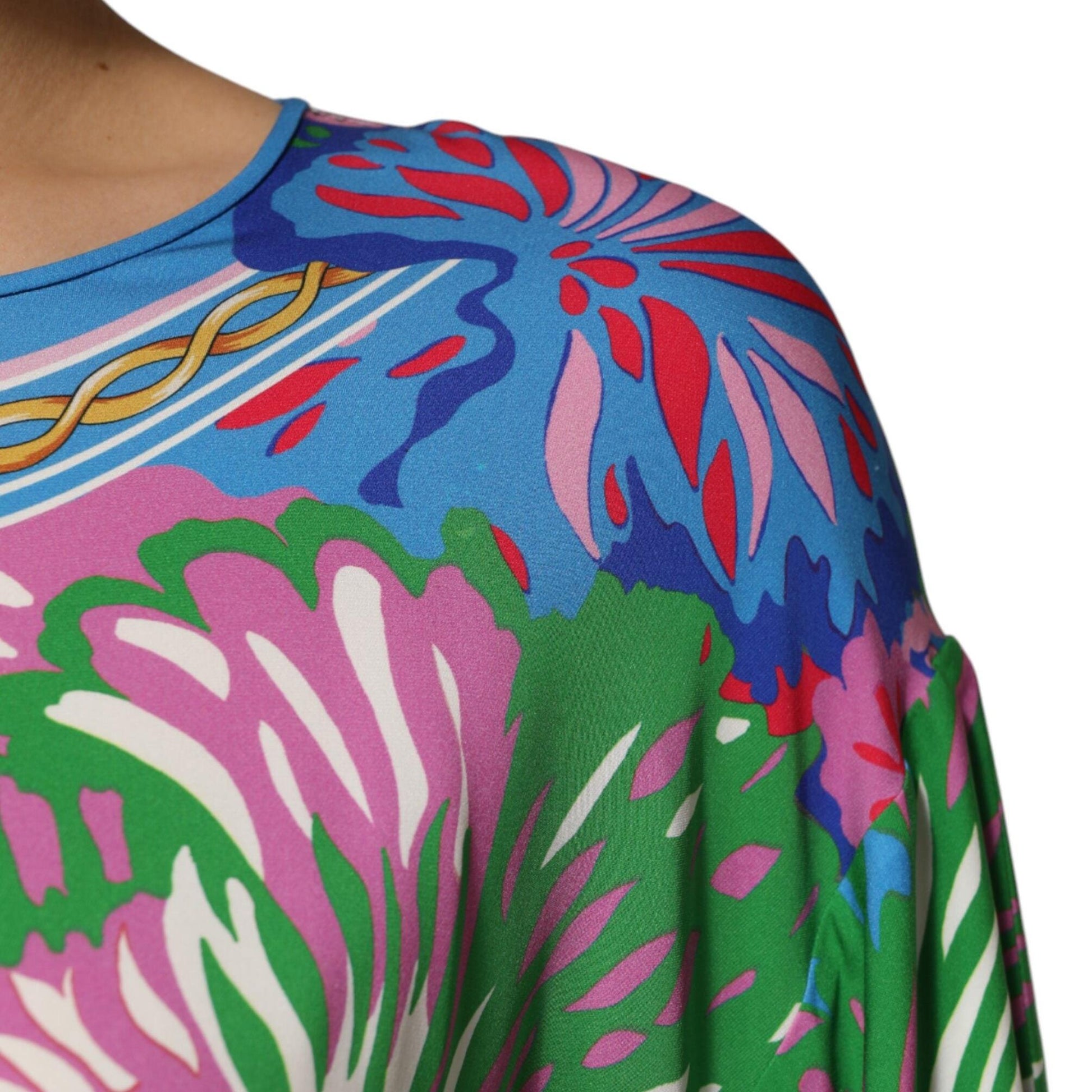 Dolce & Gabbana Multicolor Floral Printed Tunic Blouse Top